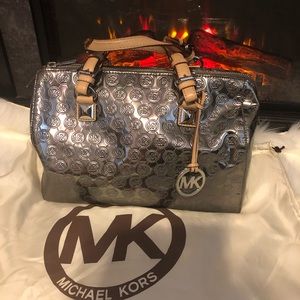 Michael Kors silver mirror handbag